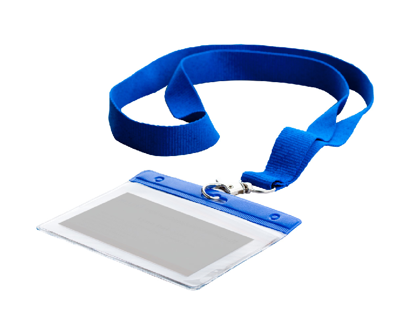 Tour de cou en polyester - mousqueton en métal - couleur bleue - poids 10g_1