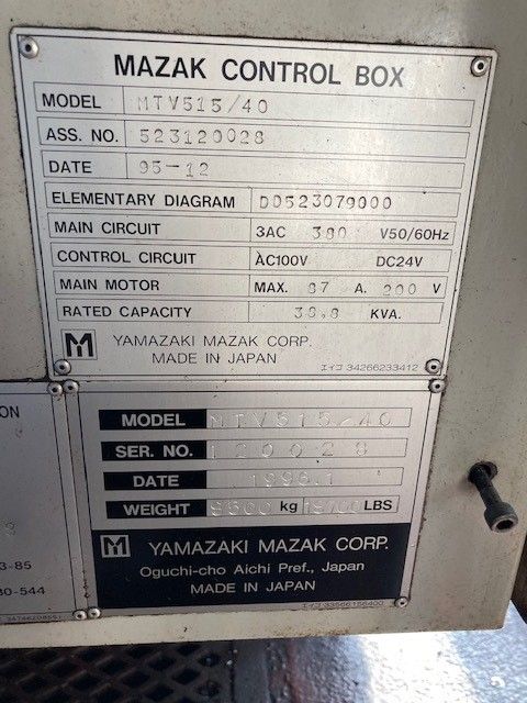 Centre d'usinage vertical palettisé Mazak V-515/40 - CN Mazatrol M Plus - Courses X1050/Y510/Z560 mm - Cône ISO 40 - 6000 tr/min_1