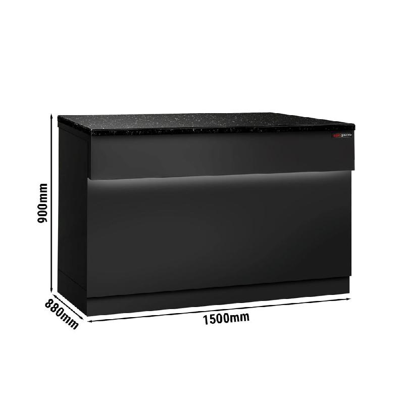 Comptoir caisse TORONTO - L1500 mm - Plan de travail en granit Noir - P900_1