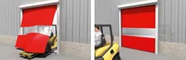 Porte rapide automatique - Fermeture optimale face aux flux d'air - Résistante et autoréparable - Loading Systems_1