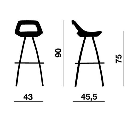 Tabouret de Bar avec repose pieds COSMO - Offisit - Noir_1