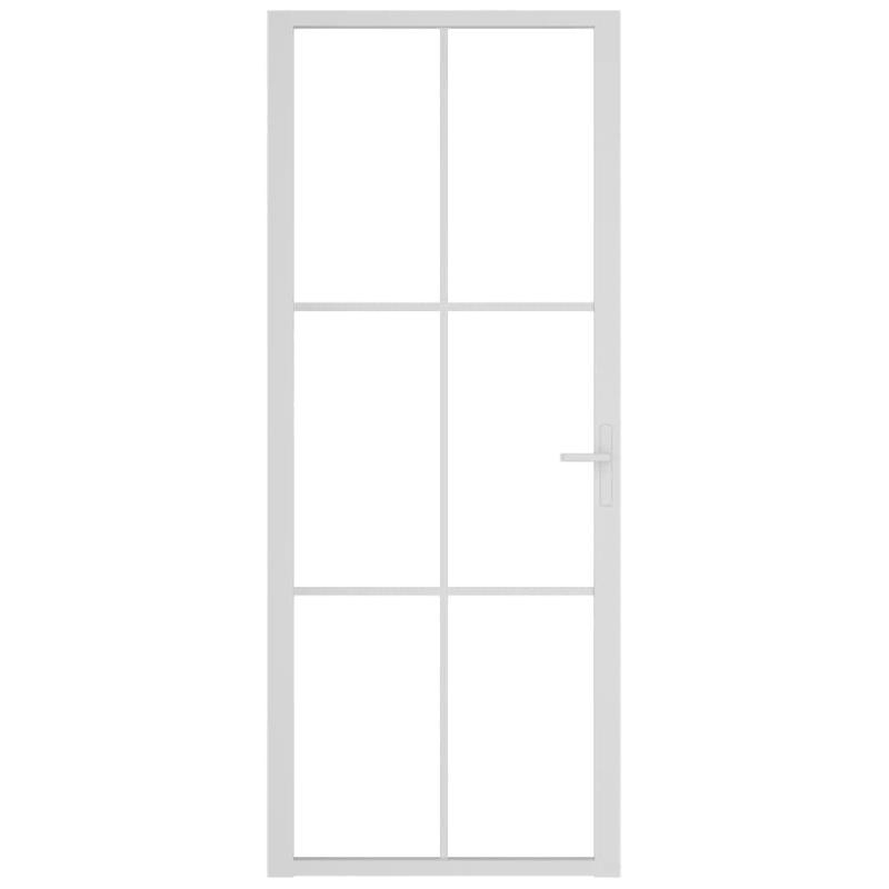 Vidaxl porte intérieure 83x201,5 cm blanc verre esg et aluminium 350573_1