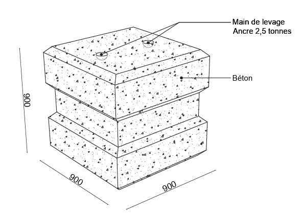 Bloc de sécurité personnalisable pour événements - BLOCDEF 900 - 1500 kg - 900x900x900 mm_1