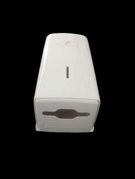 Distributeur papier toilette plie enchevetre abs blanc laize jusqu'a 12.5cm - hauteur 23cm_1