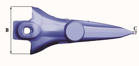 Dents de godet Turnkey TKN11 PE - 21Kg - Dimensions précises en mm_1