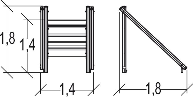 Échelles d'escalade Proludic - 1,80 m de largeur - Référence JPS22-M - Parcours Santé Métal_1
