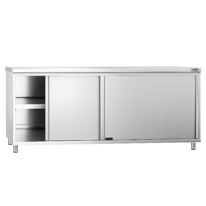 Meuble bas inox central P 600 mm avec portes - 2000_1