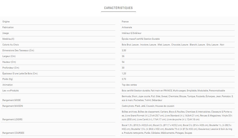 Caisse en bois S3 Tablette - Simply A Box - L36 x H54 x P30 cm - Bois brut ou 6 coloris lasure à l'eau_2