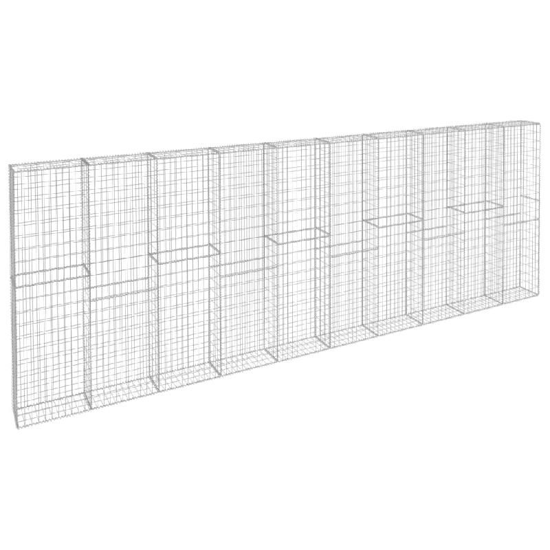 Vidaxl mur à gabion avec couvercles acier galvanisé 600 x 30 x 200 cm 144915_1