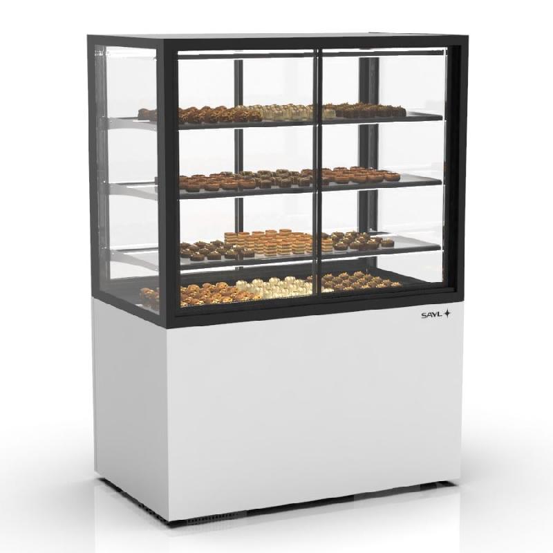Vitrine réfrigérée INTEGRA humidité contrôlée sur base - 1000 mm - 4 niveaux - H1400 mm - IN100/80-140H | Sayl Barcelona - Accès avant et arrière_1