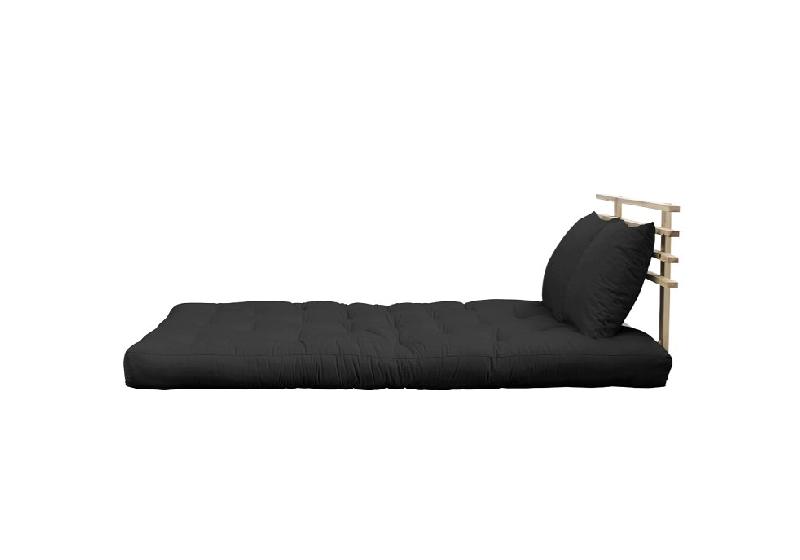 Canapé lit futon Shin Sano - Gris foncé et pin massif - Couchage 140x200 cm - Design japonais - Marque Karup_1