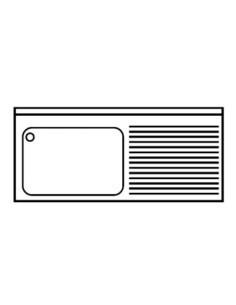 Plonge inox 1 bac sur support - P 500 mm - 800_1
