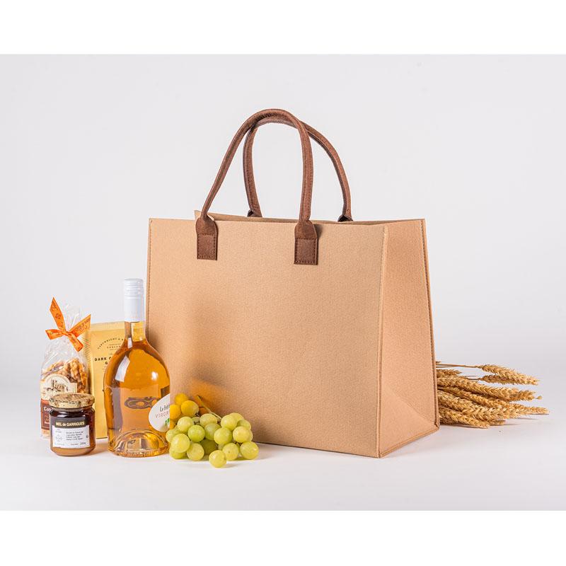 Sac feutrine beige anses simili -_1