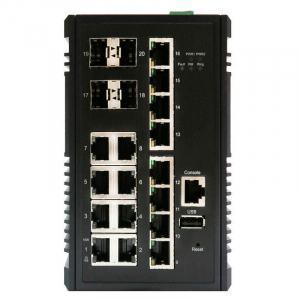 Switch PoE 10Gb 16 ports RJ45 Gb et 4 SFP 10Gb - Résistant aux chocs et vibrations - Référence: IS10GPOEMP1604X_1