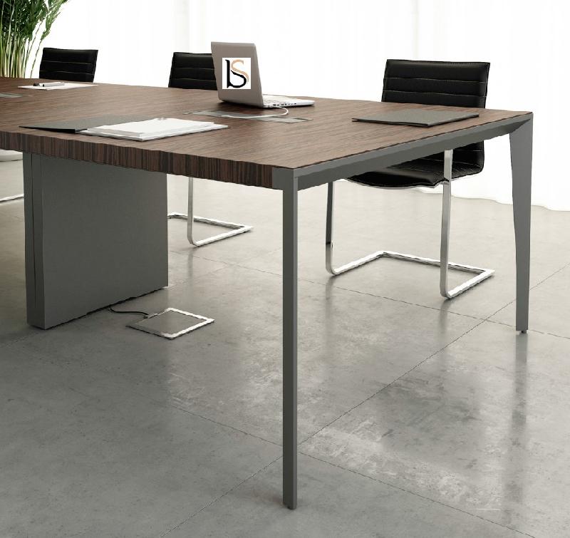 Table de conférence X9 pour 8 personnes - Officity. - Anthracite, Noyer américain_1
