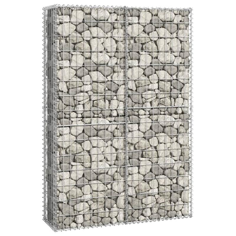 Vidaxl panier de gabion avec couvercle fil galvanisé 150 x 100 x 30 cm 141042_1