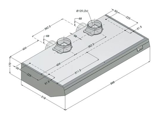 Bartscher - hotte aspirante novy de 1000 mm_1
