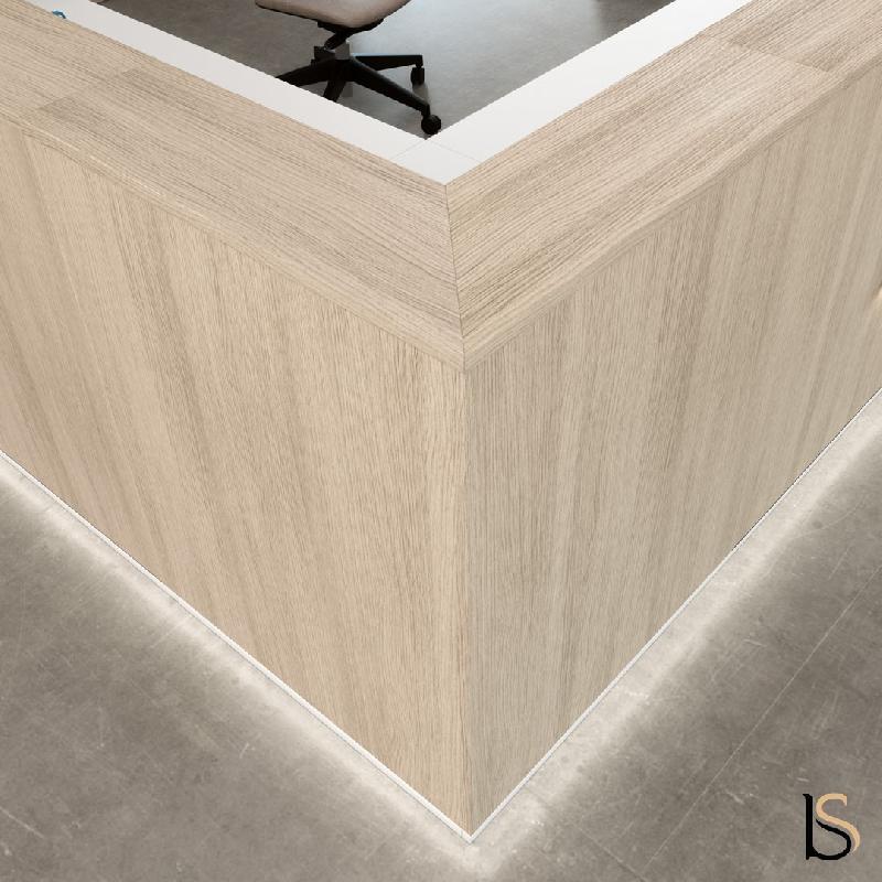 Grand bureau d'accueil droit Delta Plus - Mobel Linea - gris satin, 284, Oui_1