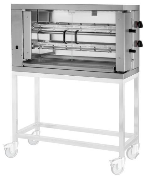 Rôtissoire professionnelle à gaz avec 2 broches pour 10 poulets_1