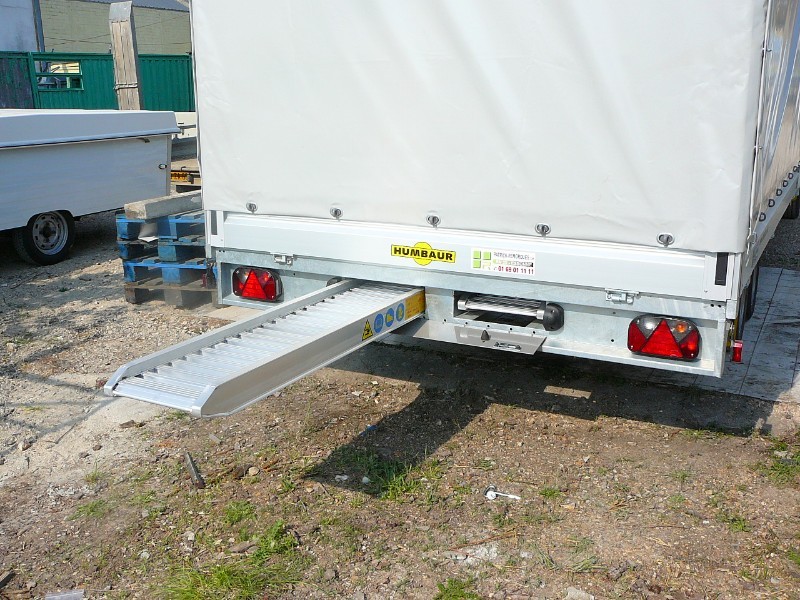 Remorque plateau Humbaur HT 355124 - 2 essieux, ridelles alu, roues dessous, châssis modulaire galvanisé_1