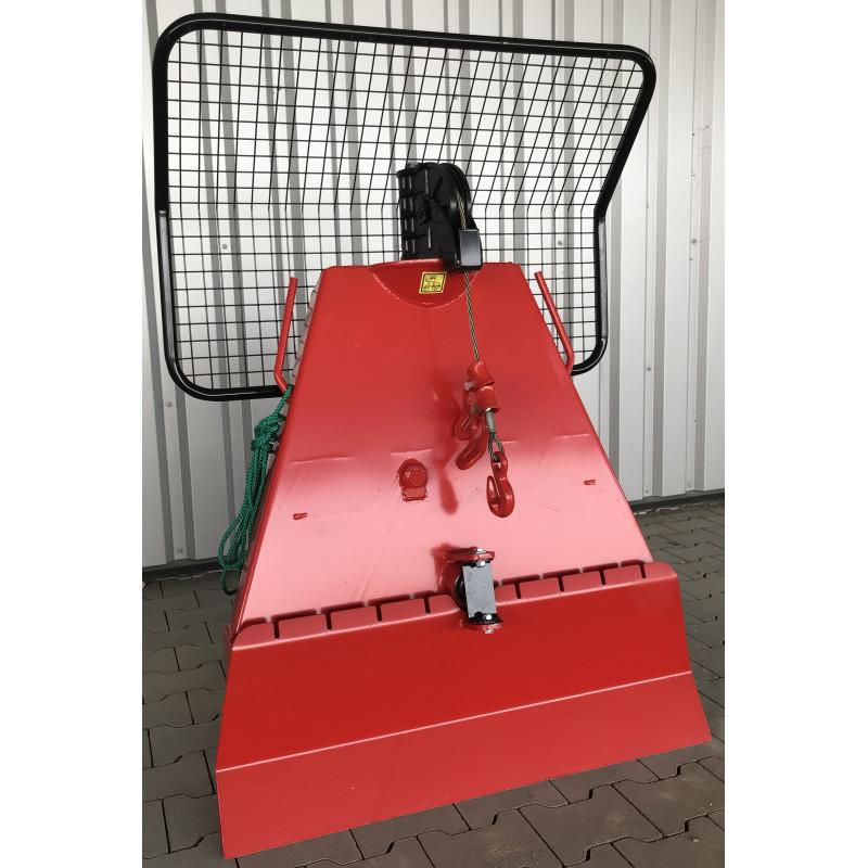 Treuil forestier robuste avec grille de protection et sécurité à cliquet