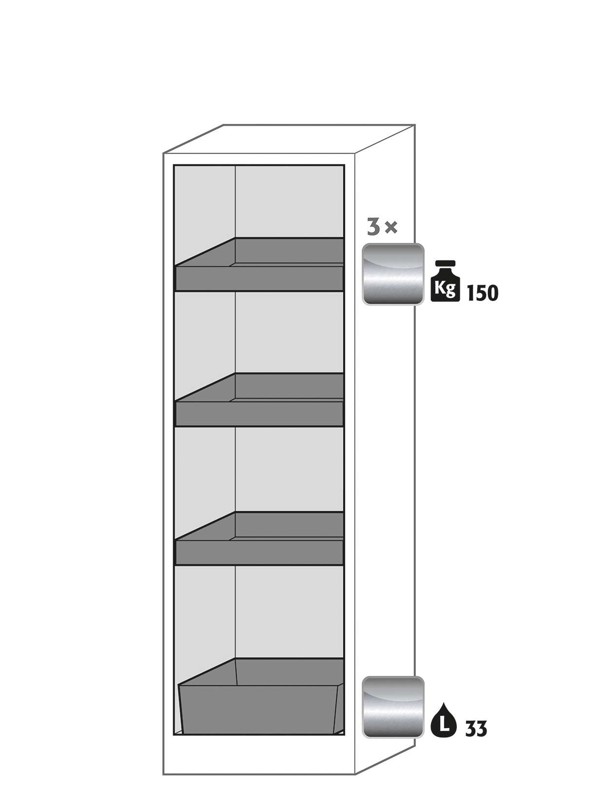 Armoire de sécurité Q-PEGASUS-90 - Modèle Q90.195.060.WDACR - Réf 30075-041-34370 - Type 90 certifiée NF EN 14470-1_1