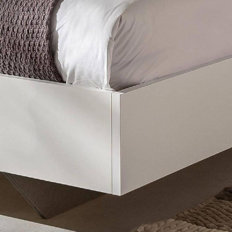 Lit design Thalia 160 x 200 cm - Blanc rechampis graphite - Élégance et confort_1