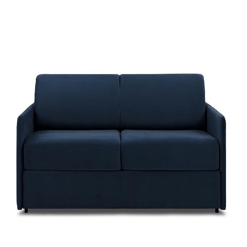 Canapé-lit express Colosse - Couchage 120 cm - Matelas mémoire de forme 22 cm - Velours bleu marine_1