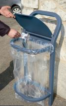 Corbeille publique 50 litres - CONVIVIALE - acier galvanisé et aluminium laqué_1