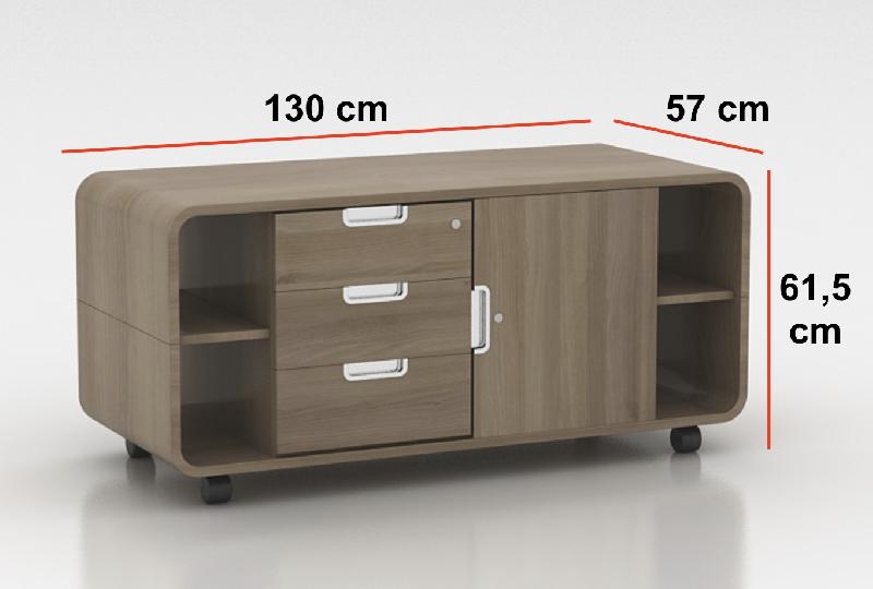 Meuble de service Open - Mobel Linea - Blanc pastel, Sans plateau verre_2