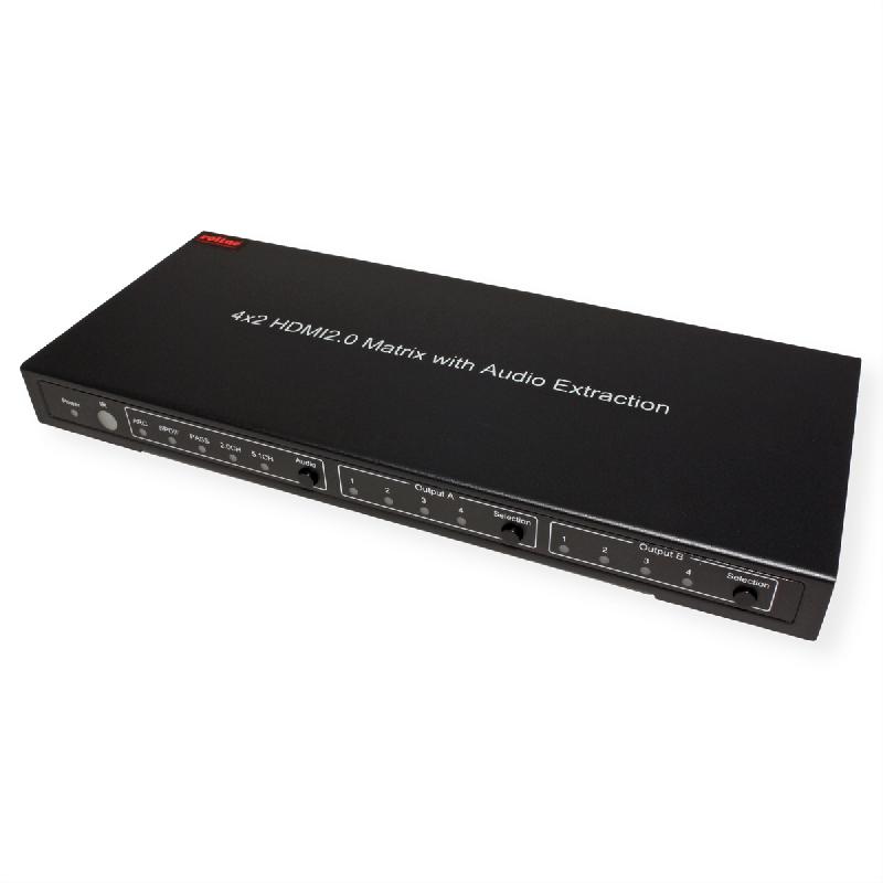 ROLINE Switch Matrix HDMI 4K, 4 x 2 avec télécommande_1