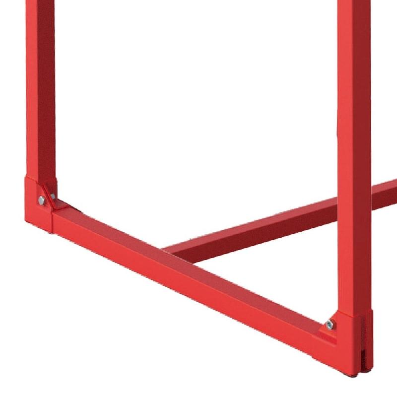 Table GILKIT structure et plateau 2mm en métal rouge 130x63x78 cm_1