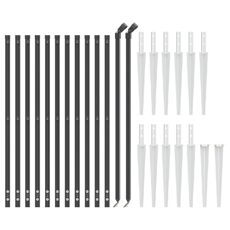 Vidaxl clôture à mailles losangées avec ancrage anthracite 0,8x25 m 153976_1