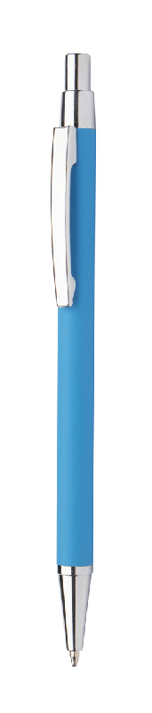 Stylo à bille en aluminium - finition caoutchoutée - gravure laser effet miroir - encre bleue_1