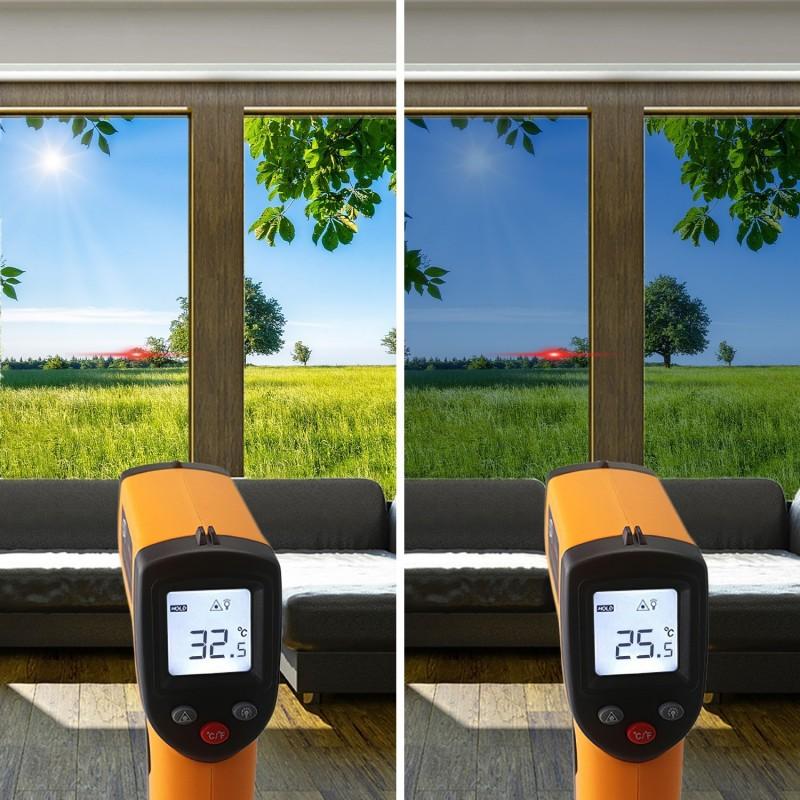 Film anti-chaleur pour fenêtre - simple vitrage - SOL75-AAL - protection solaire et effet miroir_1