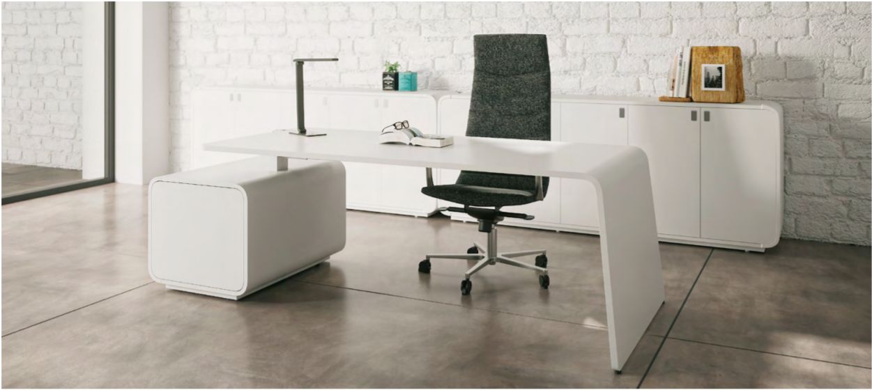 Bureau de direction Plénitude - design moderne et intemporel avec rangements associés_1