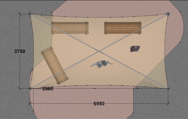 Préau couvert en acier galvanisé à chaud avec toit en toile résistante à la grêle et au vent jusqu'à 130 km/h - Idéal pour parcs publics_1
