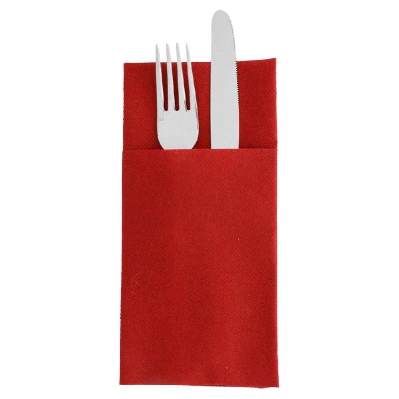 Serviette-étui pour couverts intissé bordeaux 40x40cm - par 700_1