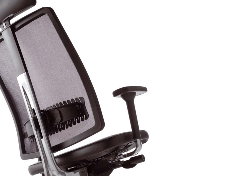 Fauteuil de bureau Vertigo - dossier haut réglable - support lombaire ajustable - piètement aluminium poli_1