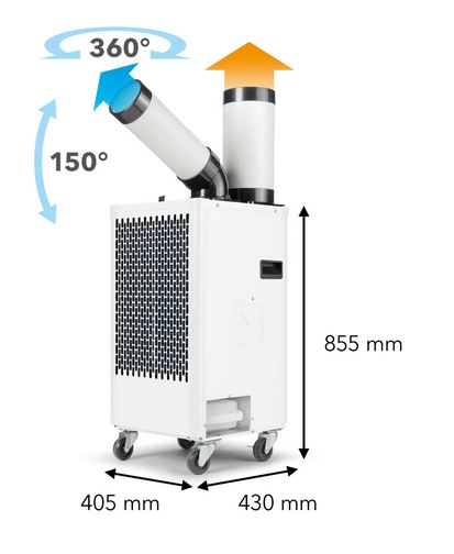 Climatiseur mobile PT 2700 SP Spotcool - 2,7 kW - Climatisation localisée avec conduit orientable_1