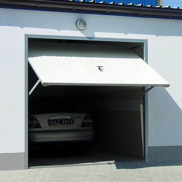 Porte de garage basculante / débordante / en acier / avec hublot / avec portillon / avec rail de guidage / 238 x 199 cm_1