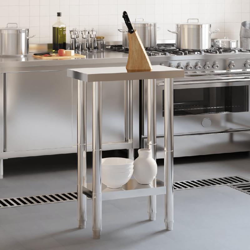 Vidaxl table de travail de cuisine 55x55x85 cm acier inoxydable 376453_1