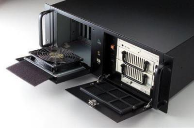 Châssis 4U noir sans alimentation pour PC rack 19