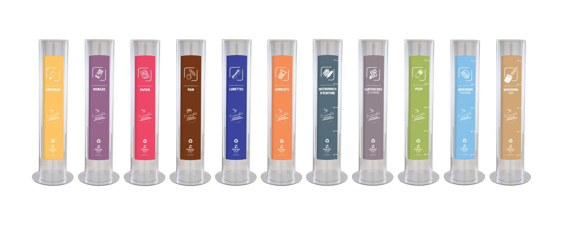 Collecteur mural noir pour piles usagées 5,5l