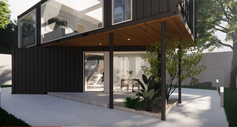 Maison modulaire à ossature acier - modèle ISK164 avec grande terrasse - 164m²_1