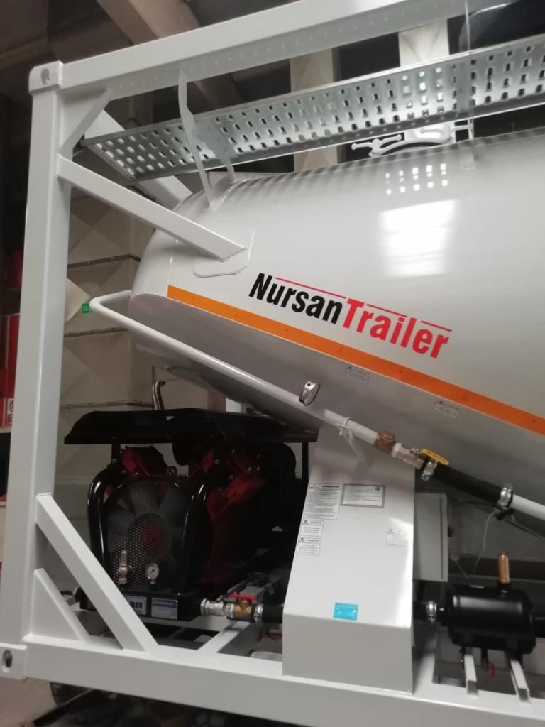 Remorque citerne Nursan conteneur 20' - cuve en aluminium - volume 17 m3 - déchargement horizontal_1