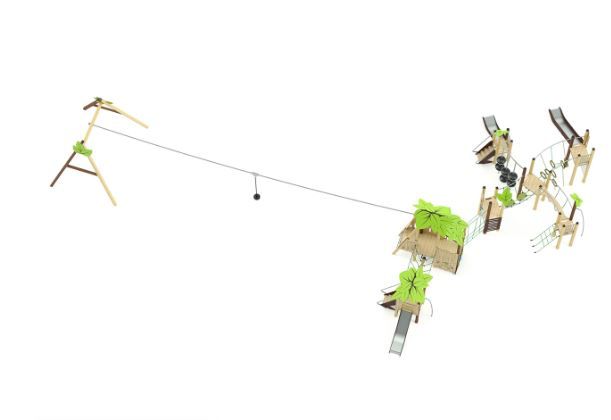 Parcours tyrolienne pour enfants +2 ans - ST-17-090 - Transalp avec toboggans, tyrolienne et traversées variées_1