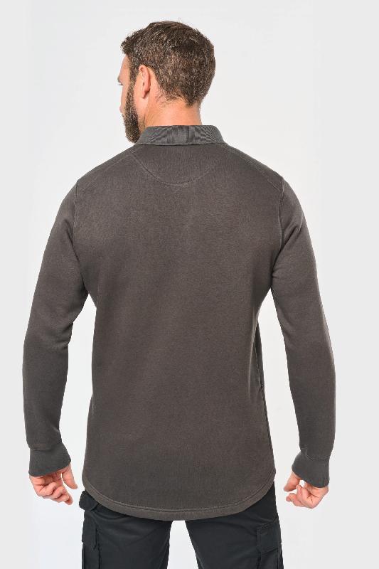 Sweat-shirt col polo homme - Réf: WK4000 - 80% coton, 20% polyester - Lavable à 60°C_1