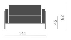 Canapé 2 Places Kursal - Référence 8912 CA K - Kastel - Fabrication italienne - Structure acier époxy - Revêtement tissu PVC Rouge ou Noir_1