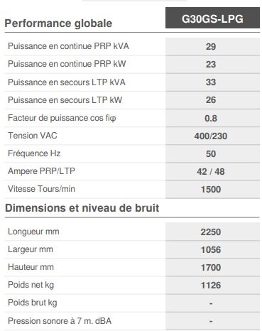 G30GS-LPG (50Hz) - Groupe électrogène industriel insonorisé Genmac - Puissance continue PRP 23 kW_1